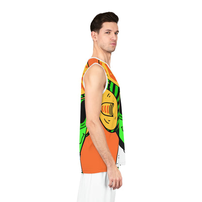 Alien Green Sporty Basketball Jersey (AOP)