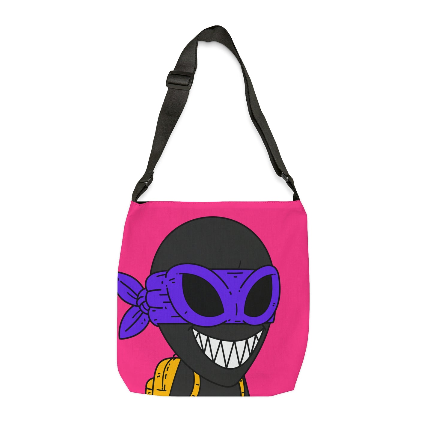 Dark Ninja Warrior Alien Visitor Adjustable Tote Bag (AOP)