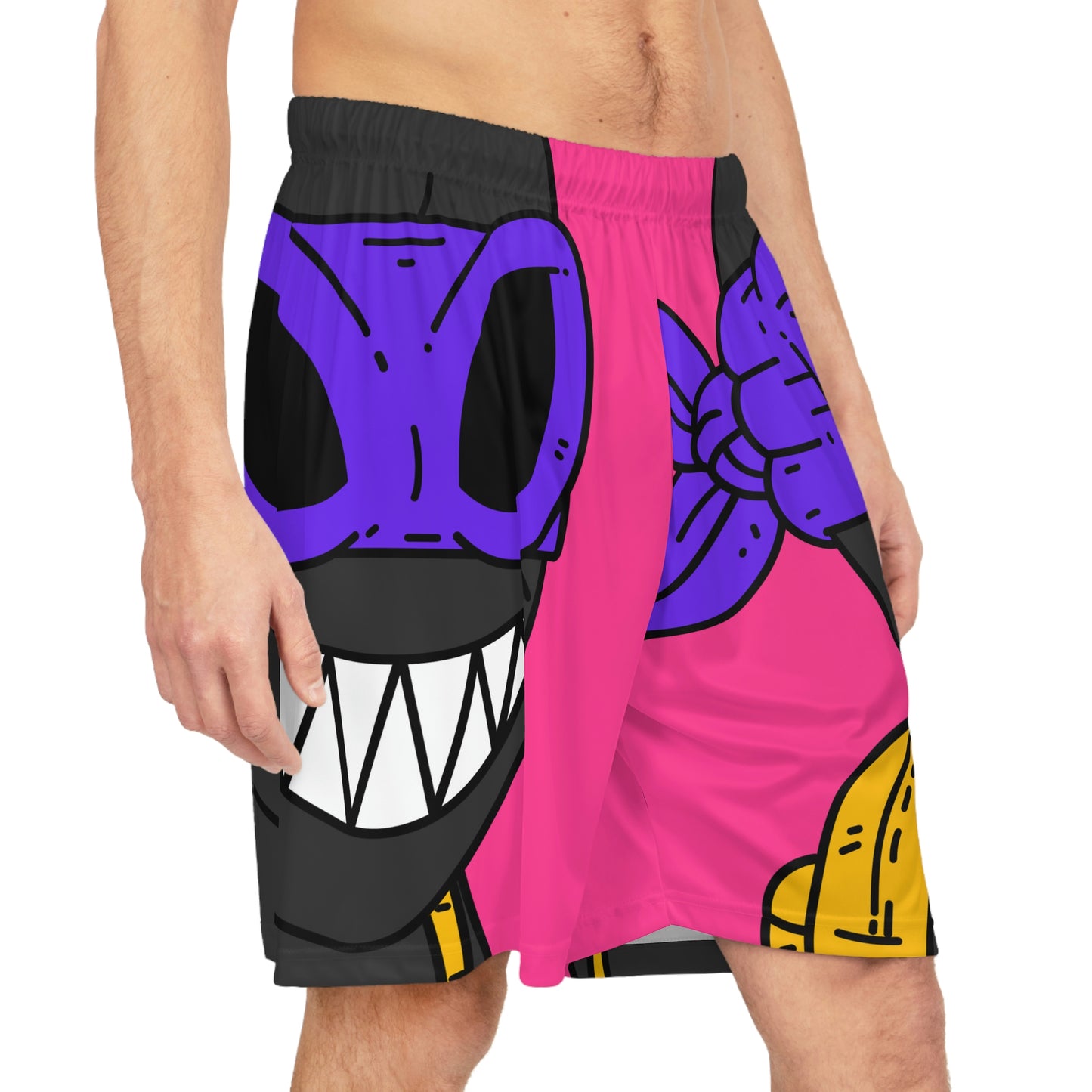 Dark Ninja Warrior Alien Visitor Basketball Shorts (AOP)