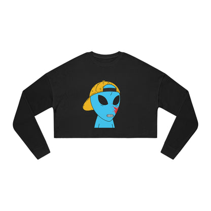 Alien Blue Blood Visitor Women's Cropped Sweatshirt