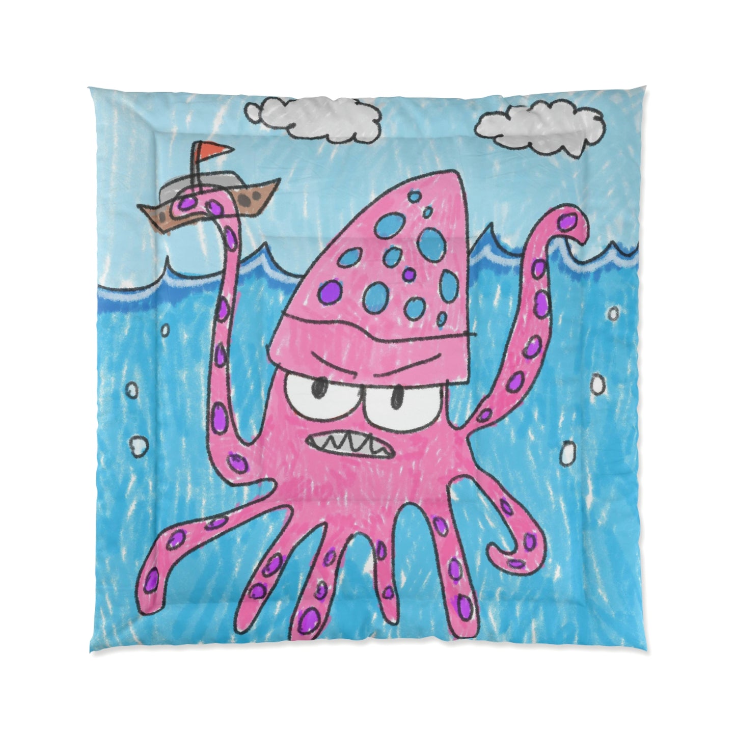 The Kraken Octopus Clean Graphic Comforter