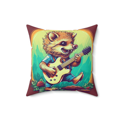 Hedgehog Stylish Culture Band Music Graphic Spun Polyester Square Pillow