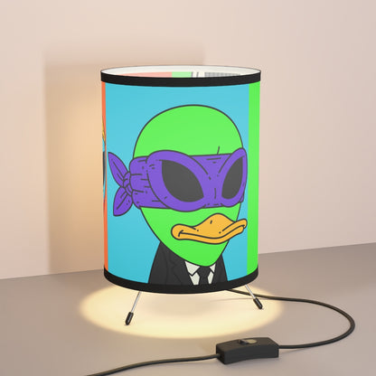 Space Alien Cartoon Character Comic Anime Visitor Tripod Lamp with High-Res Printed Shade, US\CA plug