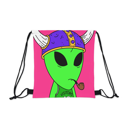 Green Visi Jersey Purple Viking Helmet Pipe Alien Visitor Outdoor Drawstring Bag