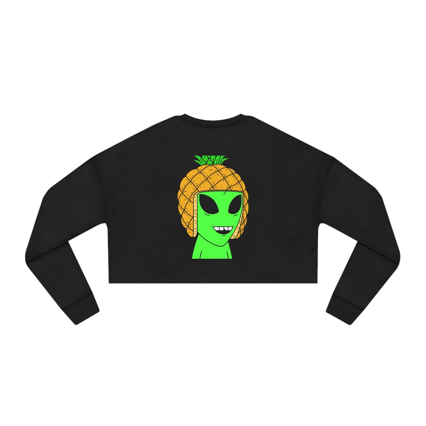 Pineapple Head Visitor Green Alien Chipped Tooth Women's Cropped Sweatshirt