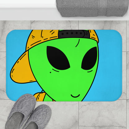 Backpacker Alien Visitor Round Bath Mat