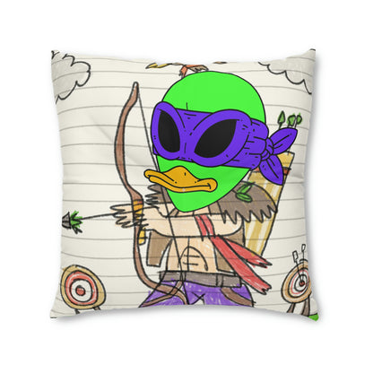 Archer Shooter Alien Bow Arrow Mark Hunter Visitor 751 Tufted Floor Pillow, Square