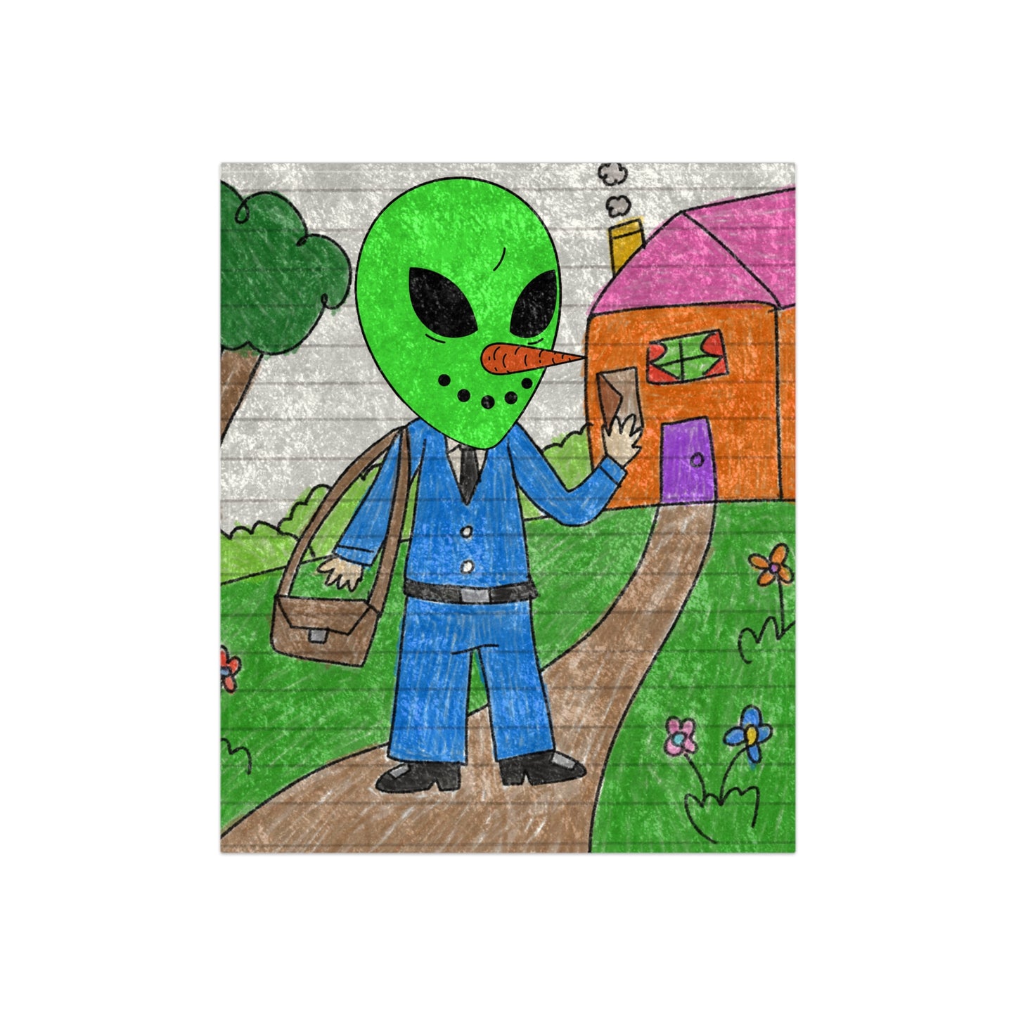 Mail Package Carrier Veggie Visi Alien Visitor Vegetable Crushed Velvet Blanket