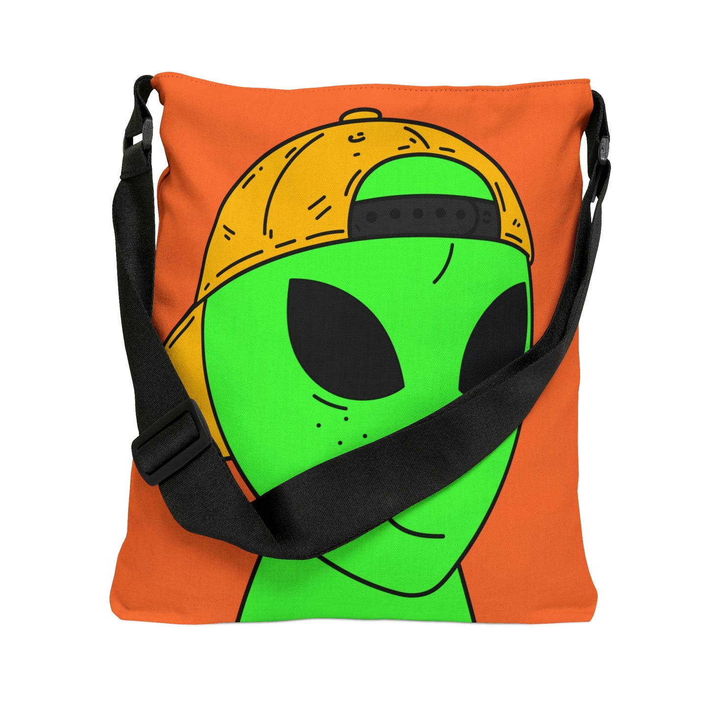 Happy Smirk Alien Visitor Adjustable Tote Bag (AOP)