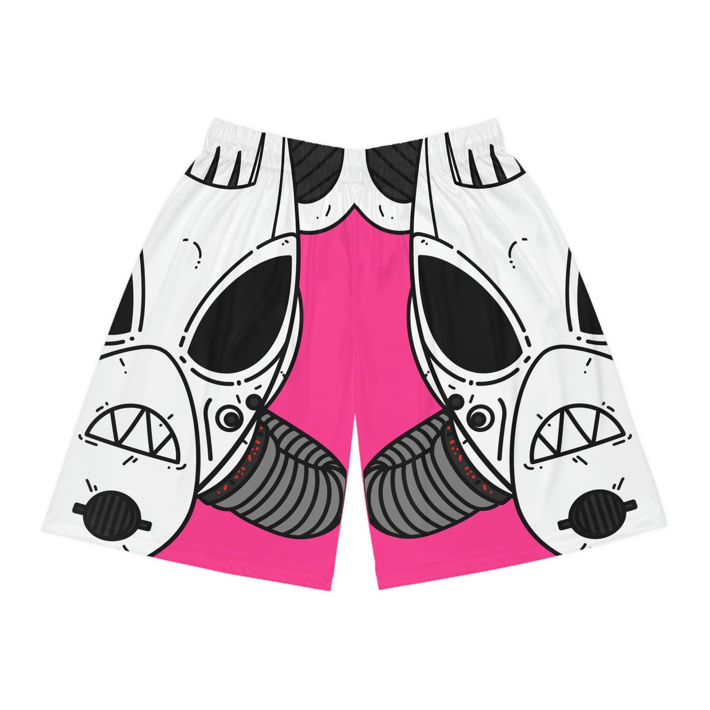 Armored White Mouse Ears Future Alien Cyborg Machine Visitor Basketball Shorts