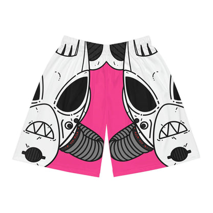 Armored White Mouse Ears Future Alien Cyborg Machine Visitor Basketball Shorts