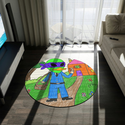 Mail Package Carrier Alien Visitor 751 Round Rug