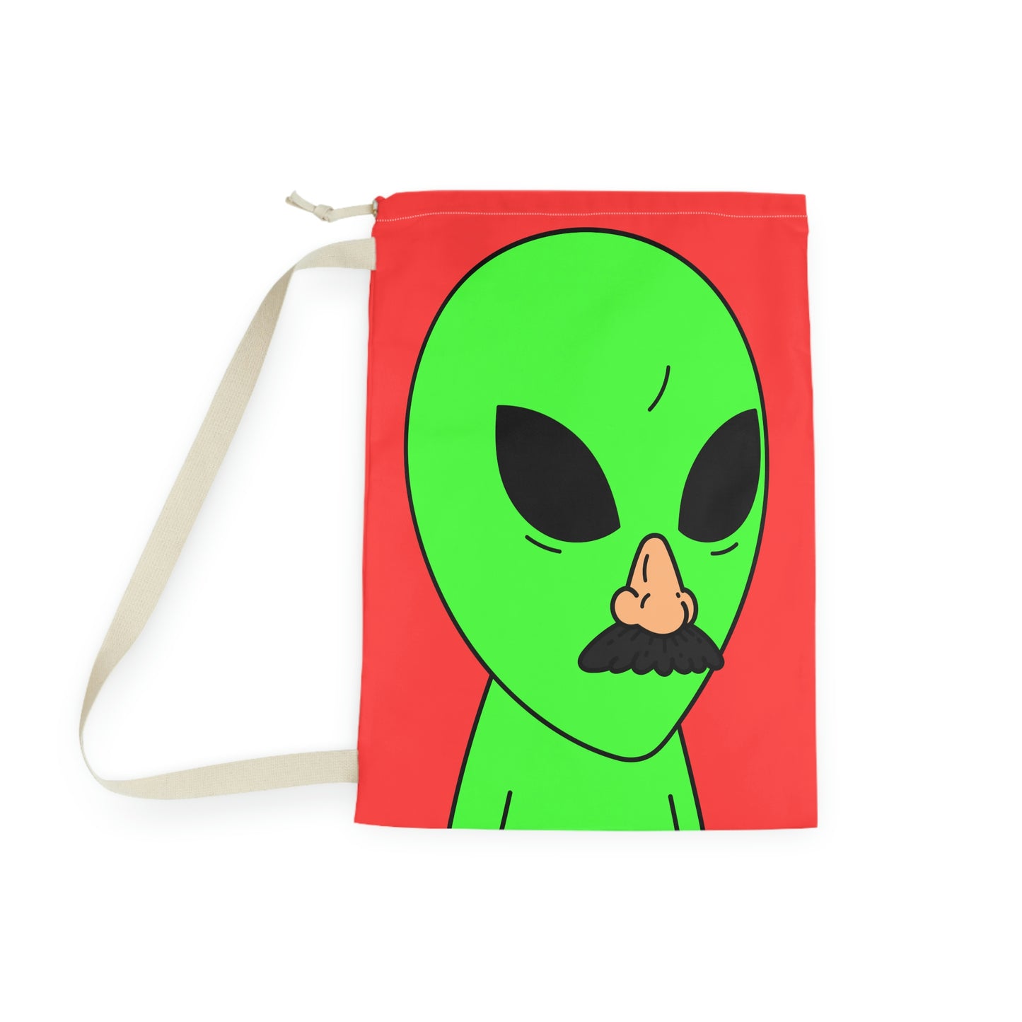 Fake Alien Human Mask Laundry Bag
