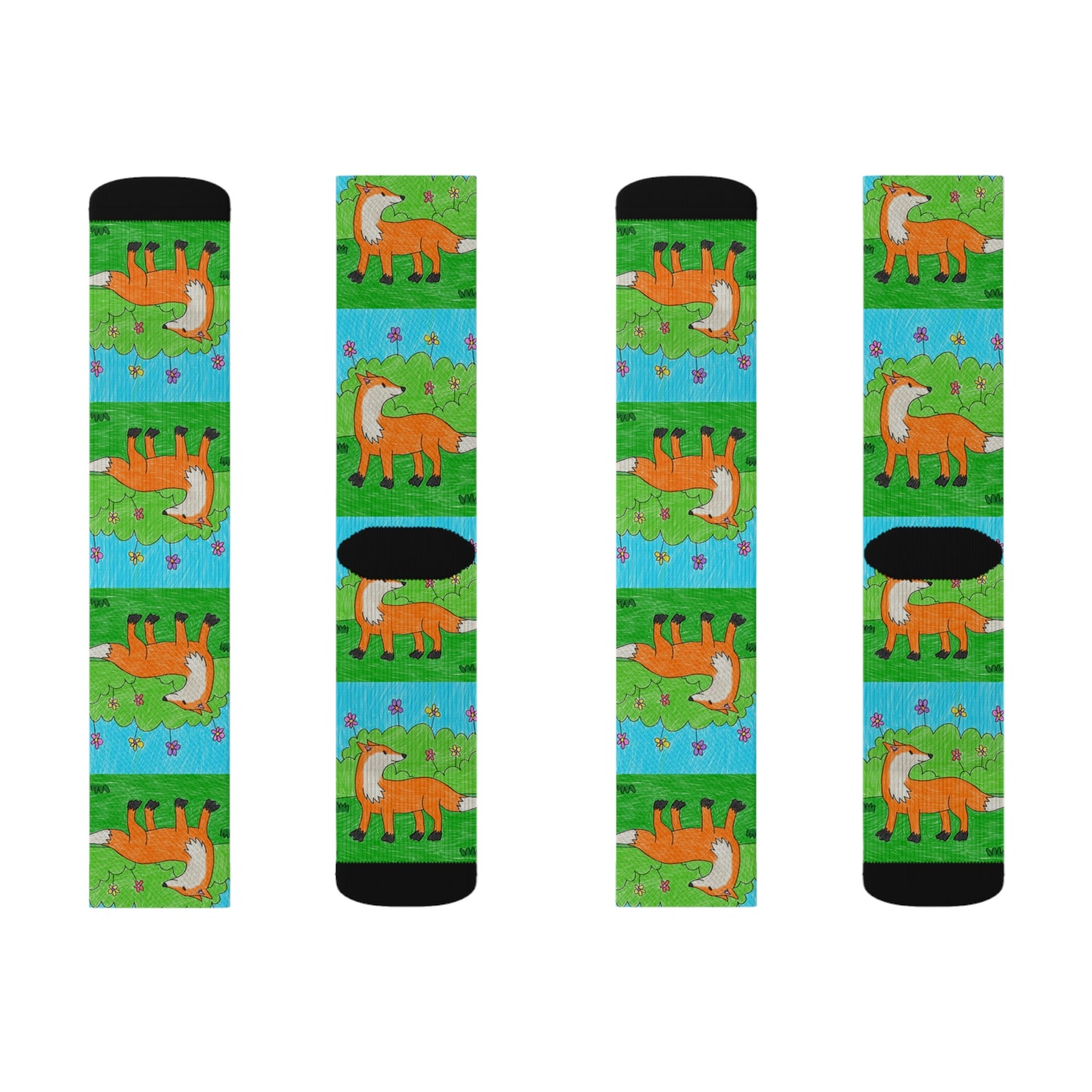 Fox Woodland Animal Foxy Sublimation Socks