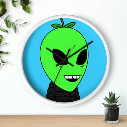 Green Apple Chipped tooth Visitor Smiling Wall clock