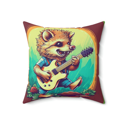 Hedgehog Stylish Culture Band Music Graphic Spun Polyester Square Pillow