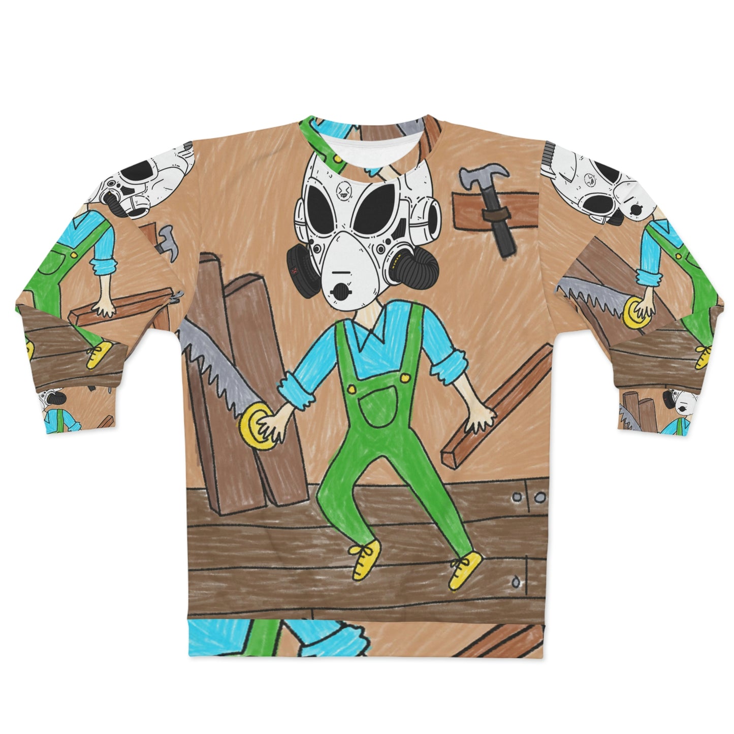 AOP Unisex Sweatshirt - Master Crafter Robotic Alien LOL Visitor Tool Utility