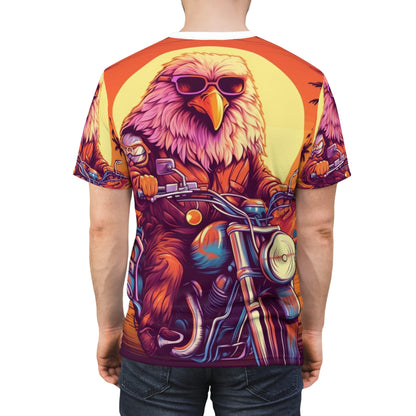 Classic American Motorcycle Ride Biker USA Style Unisex Cut & Sew Tee (AOP)