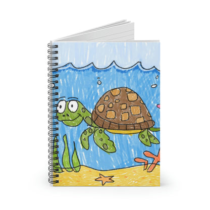 Sea Turtle Beach Sand Ocean Spiral Notebook - Ruled Line