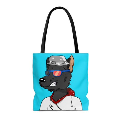 Cyborg Wolf Hoodie Sweatshirt Fedora Cap AOP Tote Bag