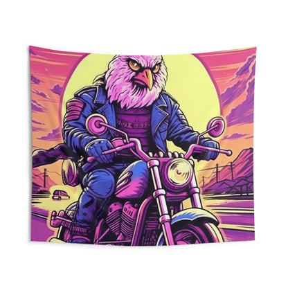 American Bald Eagle Motorcycle Ride USA Style Indoor Wall Tapestries