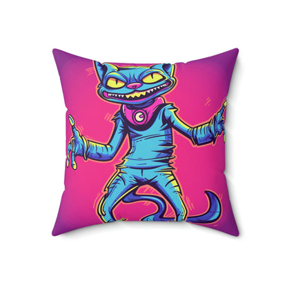 Evil Alien Cat Style Spun Polyester Square Pillow