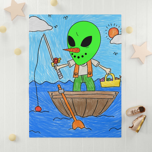 Sea Fish Hunter Veggie Visi Vegetable Visitor Alien Soft Fleece Baby Blanket