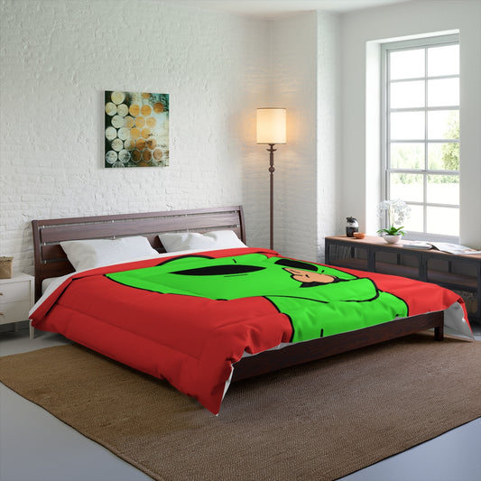 Green Visitor Alien Disguised Fake Nose Bed Comforter