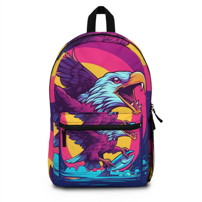 Gráfico de cena de captura de pescado de American Bald Eagle USA Mochila