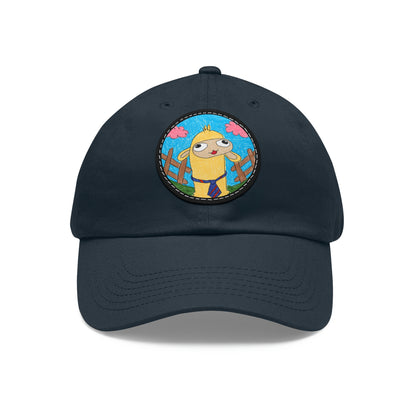 Llama Lovers: Heart and Animal Design Graphic Dad Hat with Leather Patch (Round)