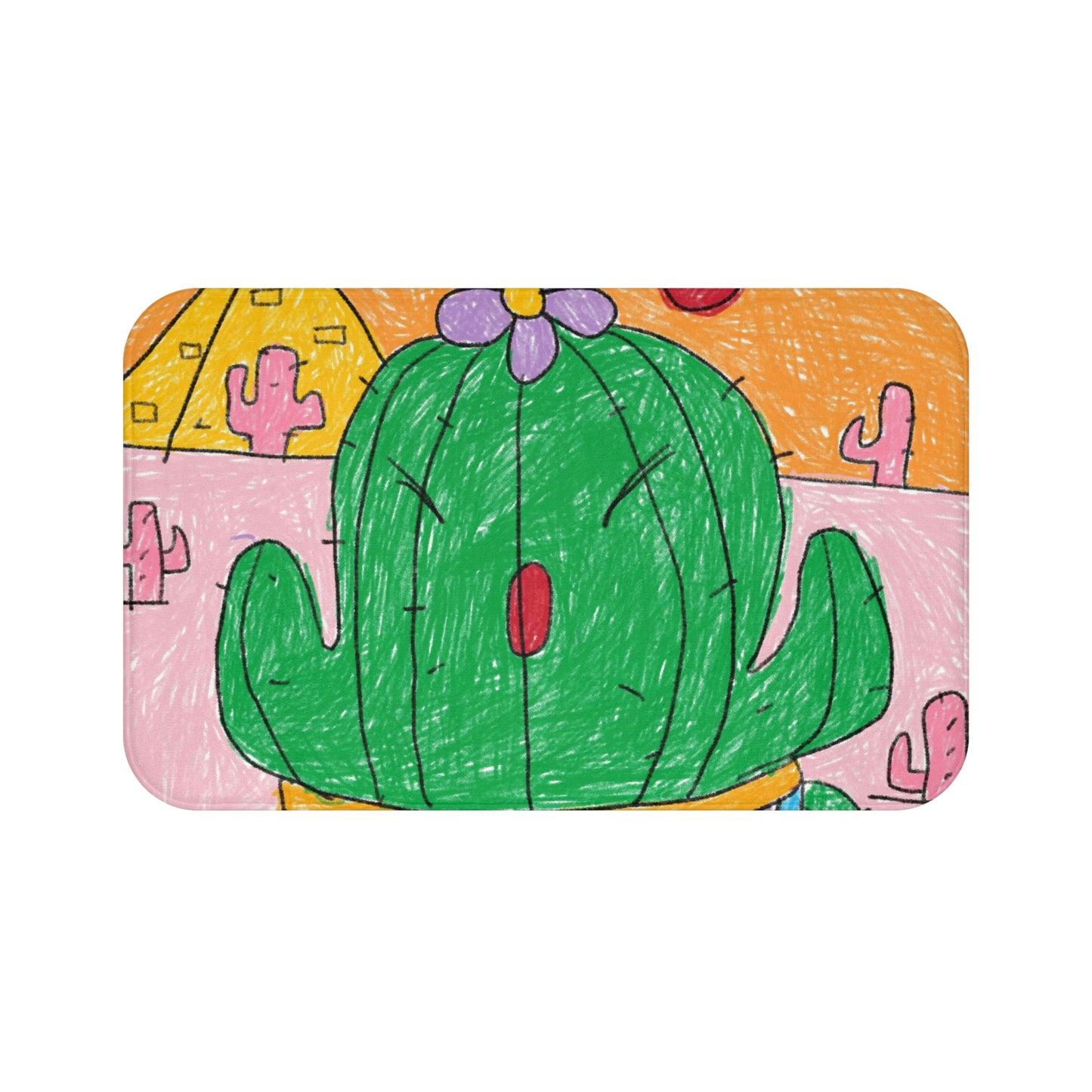 Desert Cactus Sumo Wrestler Graphic Bath Mat