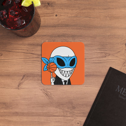 Alien BBall Sport Ninja Mask Orange Basketball Coasters (50, 100 pcs)