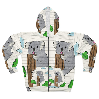 Koala Bear Animal Tree Climber AOP Unisex Zip Hoodie