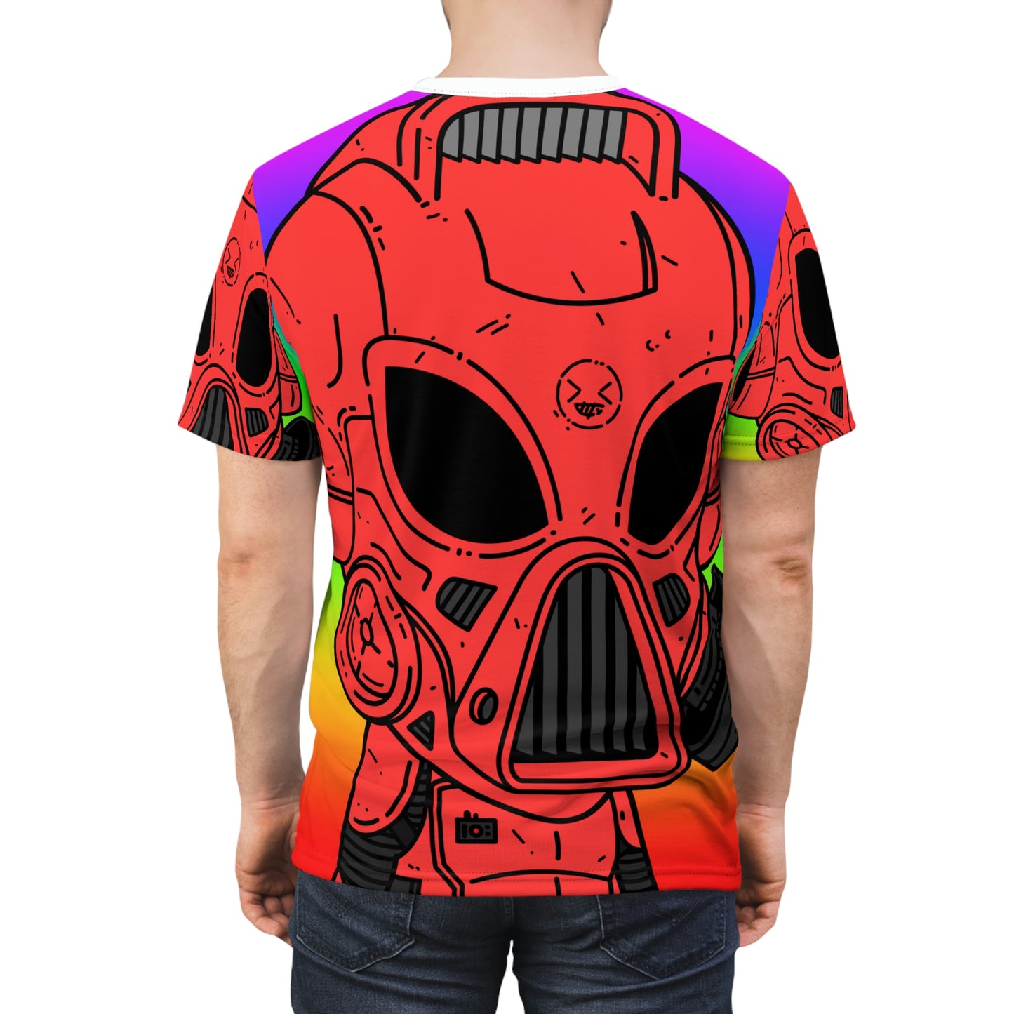 Cyborg Alien Futuristic Machine Tech Visitor Unisex AOP Cut & Sew Tee