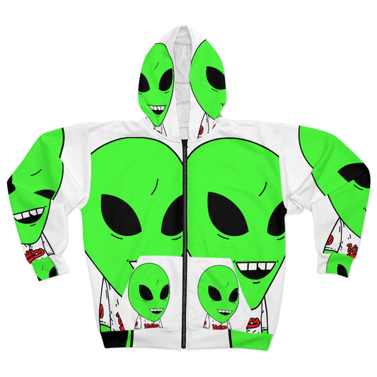 Sports Fan Alien AOP Unisex Zip Hoodie