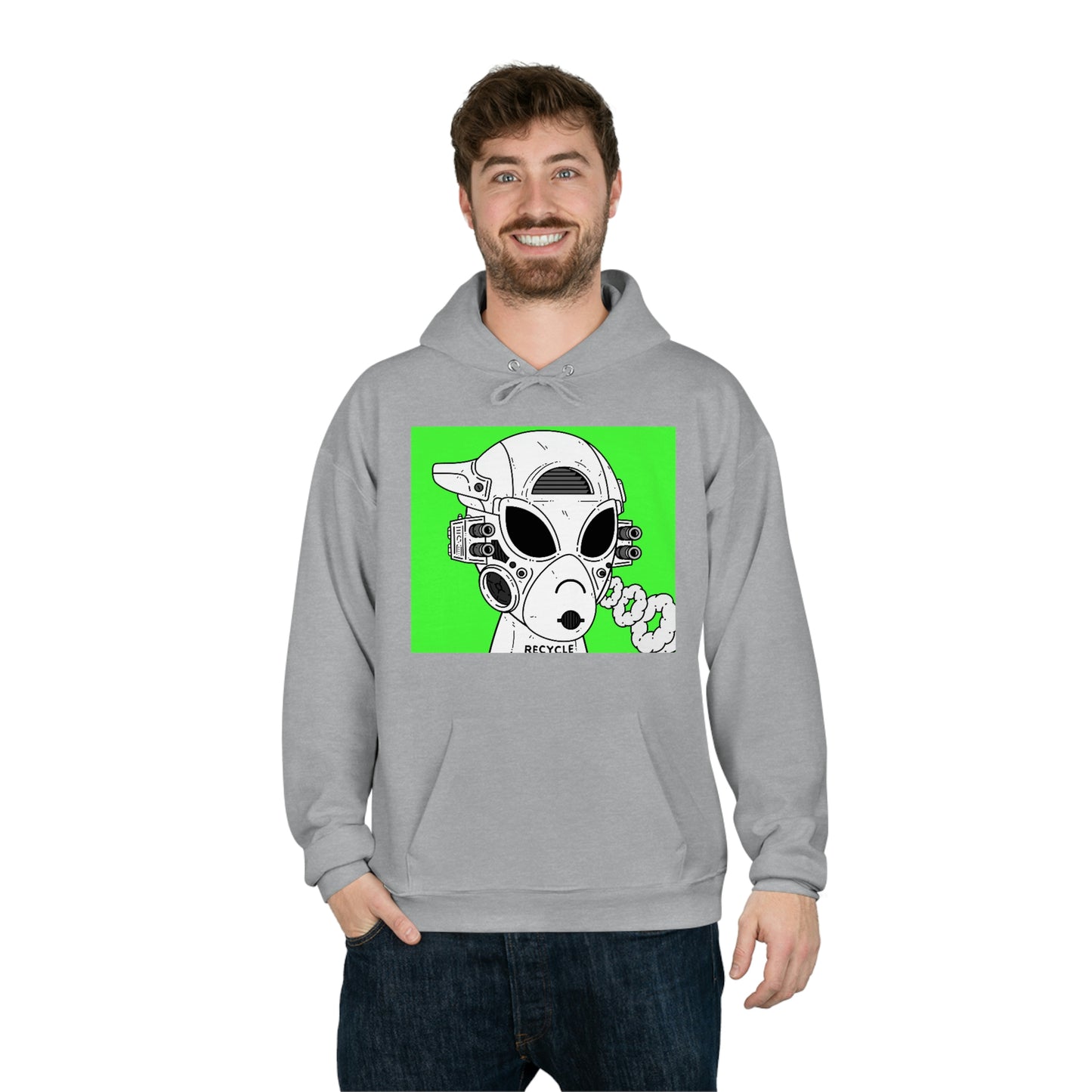 Recycle Recycler Alien Visitor Unisex EcoSmart® Pullover Hoodie Sweatshirt