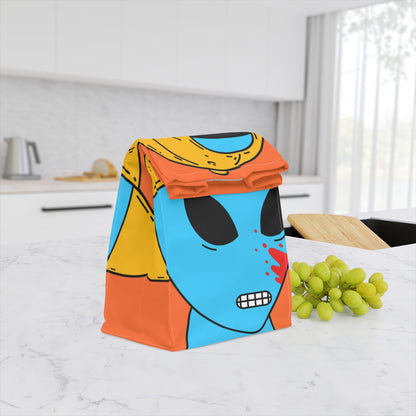 Blue Blood Visitor Alien Cartoon Polyester Lunch Bag