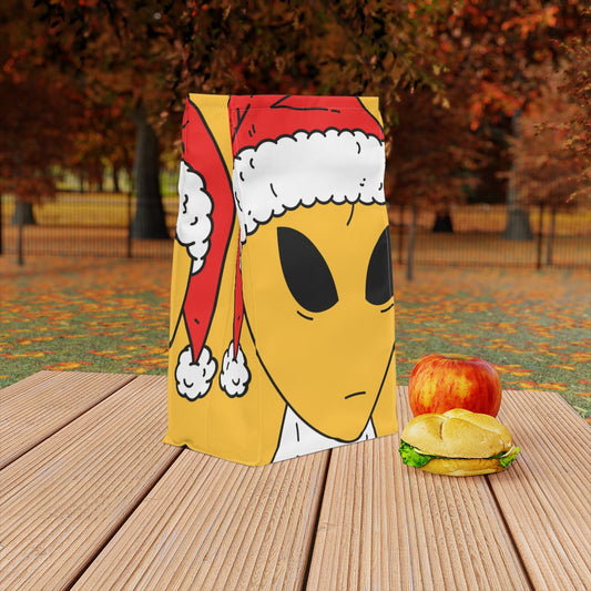 Alien Christmas Santa Space Character Holiday Winter Season Polyester Lunch Bag