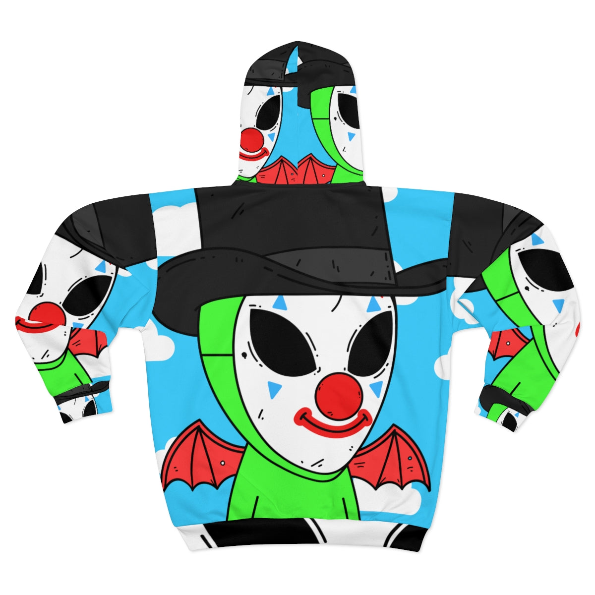 Flying Anime Joker Clown Alien AOP Unisex Zip Hoodie