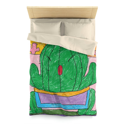 Desert Cactus Sumo Wrestler Graphic Microfiber Duvet Cover