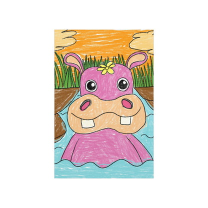 Hippo Hippopotamus Animal Creature Graphic Premium Matte Vertical Posters