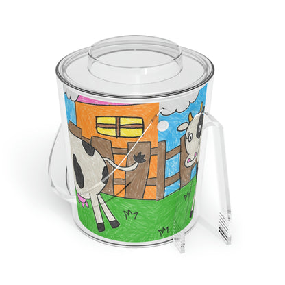 Cow Moo Farm Barn Animal Character Ice Bucket with Tongs