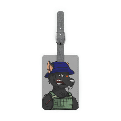 Army Wolf Saffiano Polyester Luggage Tag, Rectangle