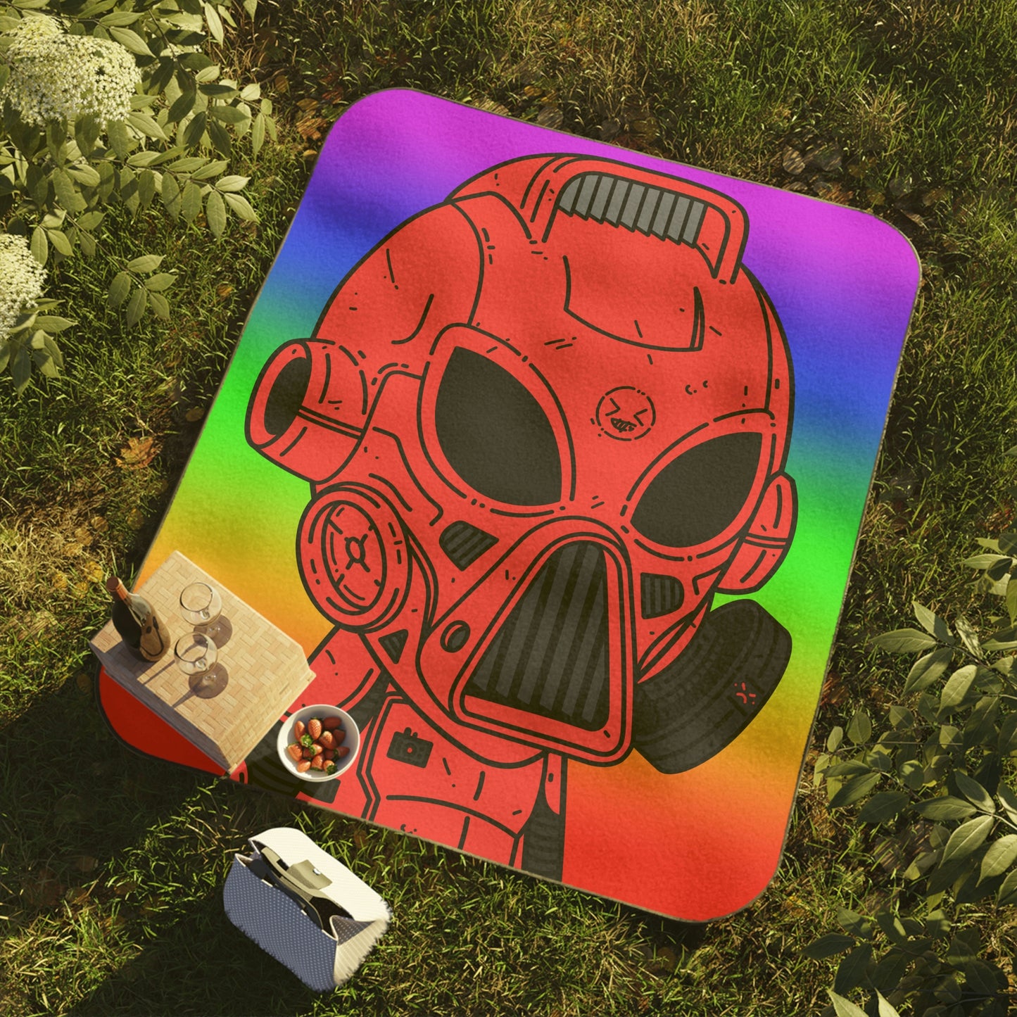 Pride Rainbow Robot Cyborg Alien Picnic Blanket