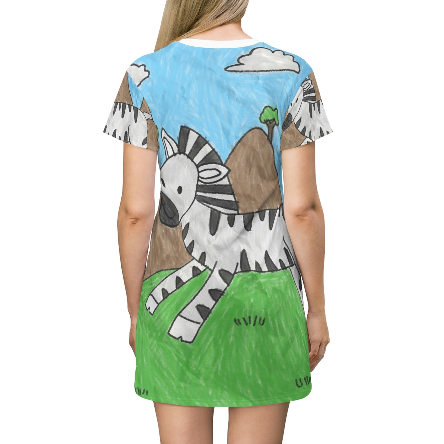 Zebra Graphic Hipster Zebra Animal All Over Print T-Shirt Dress