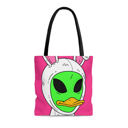 Bunny Ears Green Visitor Duck Face Alien AOP Tote Bag