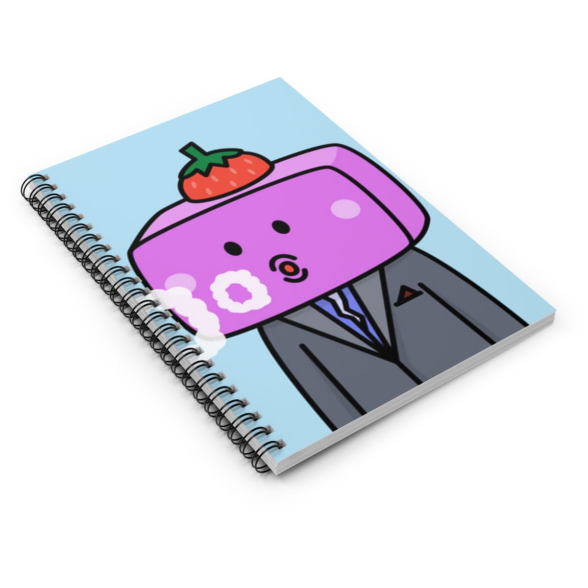 Strawberry Fruit Head Block Spiral Notebook - Ruled Line