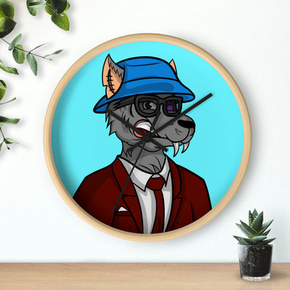 Maroon Business Suit Werewolf Wall clock