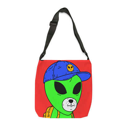 White Dog Bear Alien Green Visitor Adjustable Tote Bag (AOP)