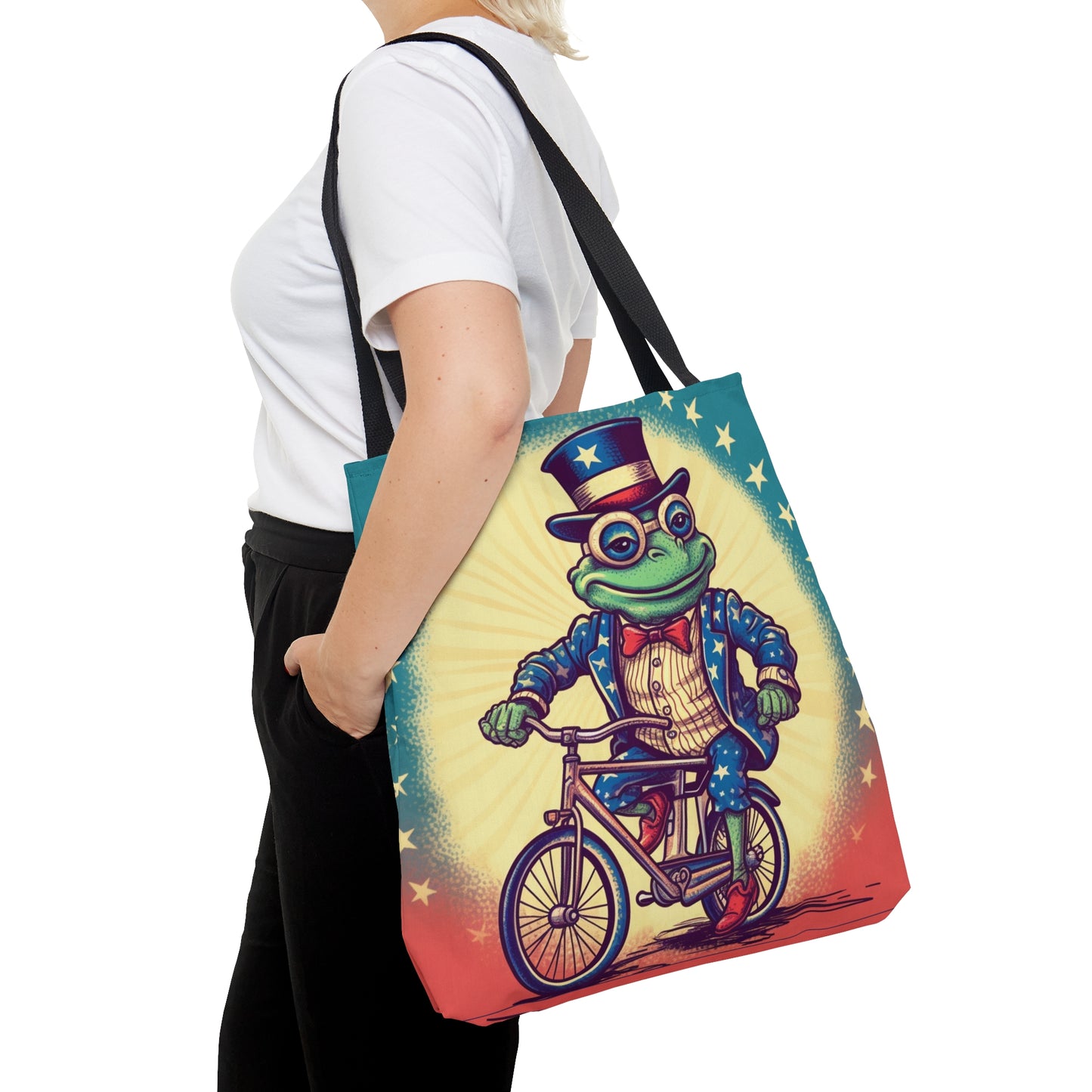 USA Frog Patriotic Indepencence Day 4th of July Bike Rider Tote Bag (AOP)